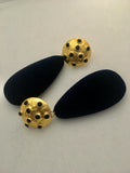 Pantallas velvet negras largas-Velvet black earrings