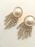 Pantallas perla y rhinestone-Pearl and rhinestone earrings