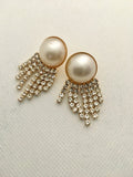 Pantallas perla y rhinestone-Pearl and rhinestone earrings