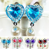 Colorful Stone Ear Clip Girls Earrings