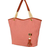 Striped Canvas Handbag