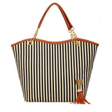 Striped Canvas Handbag