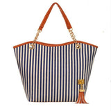 Striped Canvas Handbag